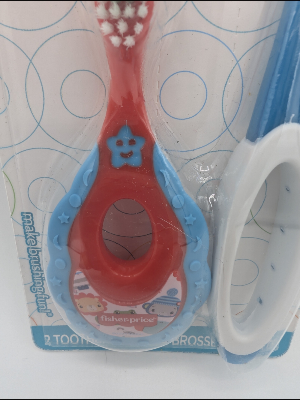 Fisher-Price Infant Toothbrush Set - Red & Light Blue